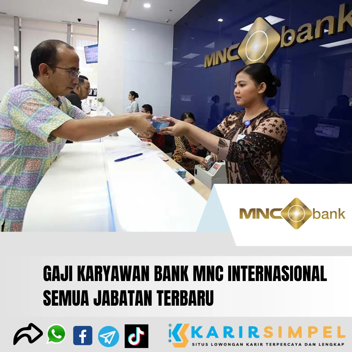 Gaji Karyawan Bank Mnc Internasional Semua Jabatan Terbaru