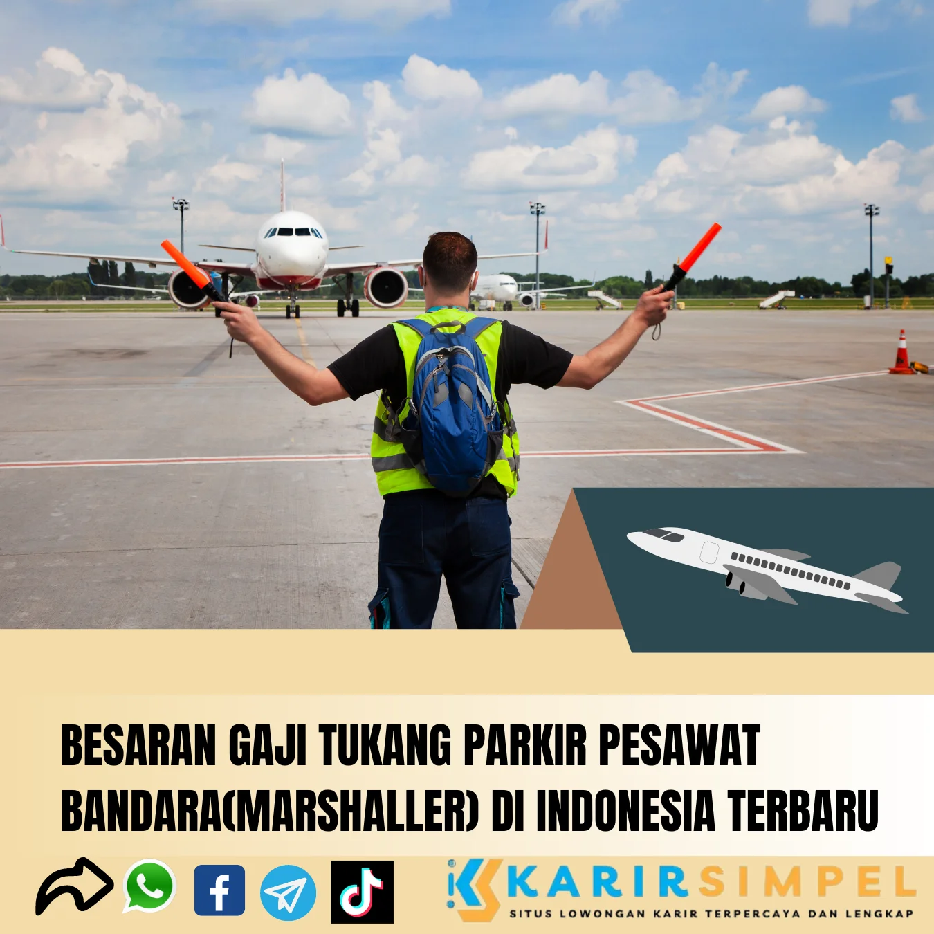 Besaran Gaji Tukang Parkir Pesawat Bandara(Marshaller) di Indonesia Terbaru 2024