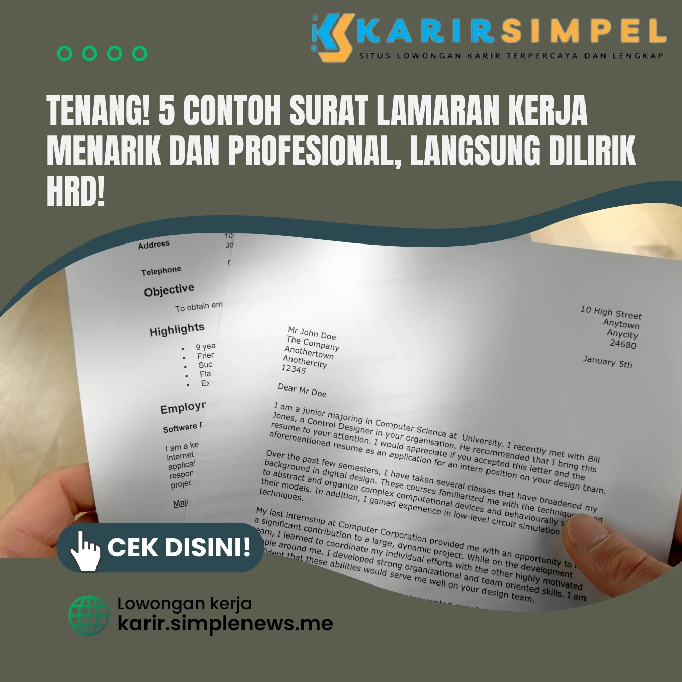 Tenang! 5 Contoh Surat Lamaran Kerja Menarik dan Profesional, Langsung dilirik HRD!