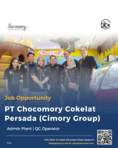 Lowongan Kerja PT Chocomory Cokelat Persada (Cimory Group) 1.⁠ ⁠Admin