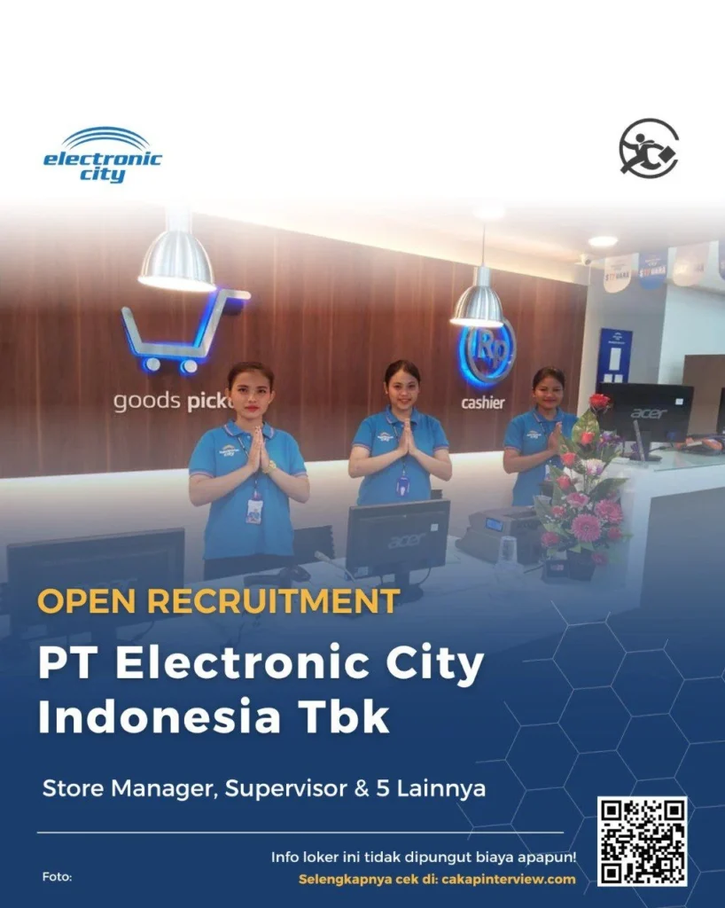 Gaji Karyawan PT Electronic City Indonesia Tbk Semua Posisi Terbaru 2024 4 Lowongan Kerja PT Electronic City Indonesia Tbk 1. Store Manager 2