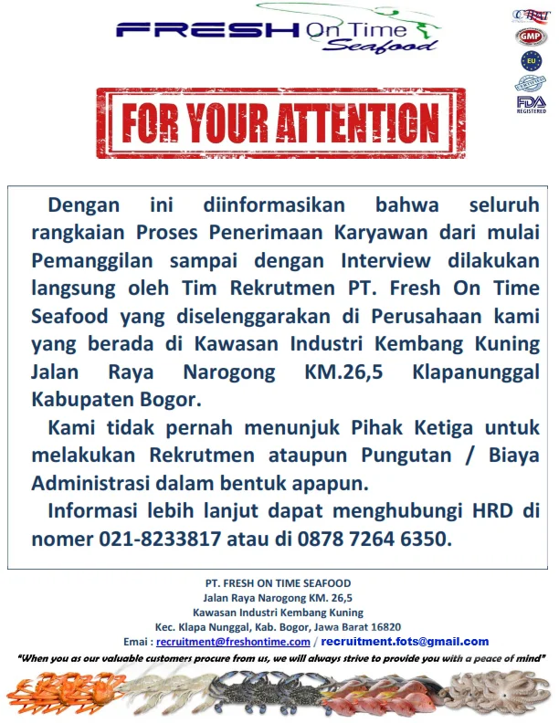 PT. Fresh On Time Seafood