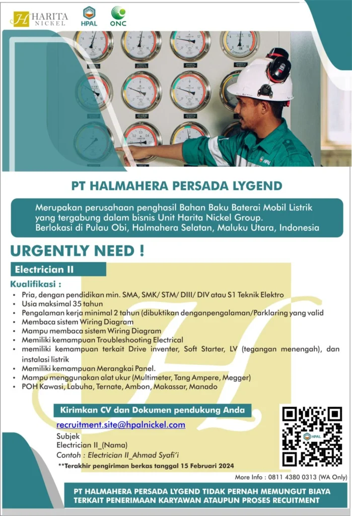 Gaji Karyawan PT Halmahera Persada Lygend (Harita Group) Semua Posisi Terbaru – Panduan 2024 4 PT Halmahera Persada Lygend (HPAL) posted on LinkedIn