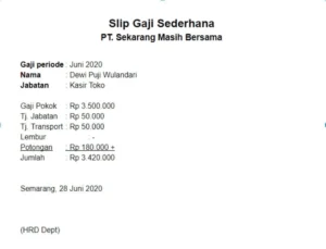 Contoh Slip Gaji Sederhana yang Bisa Anda Download