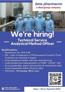 Kesempatan Karier Menarik di PT. Beta Pharmacon : Lowongan Pekerjaan