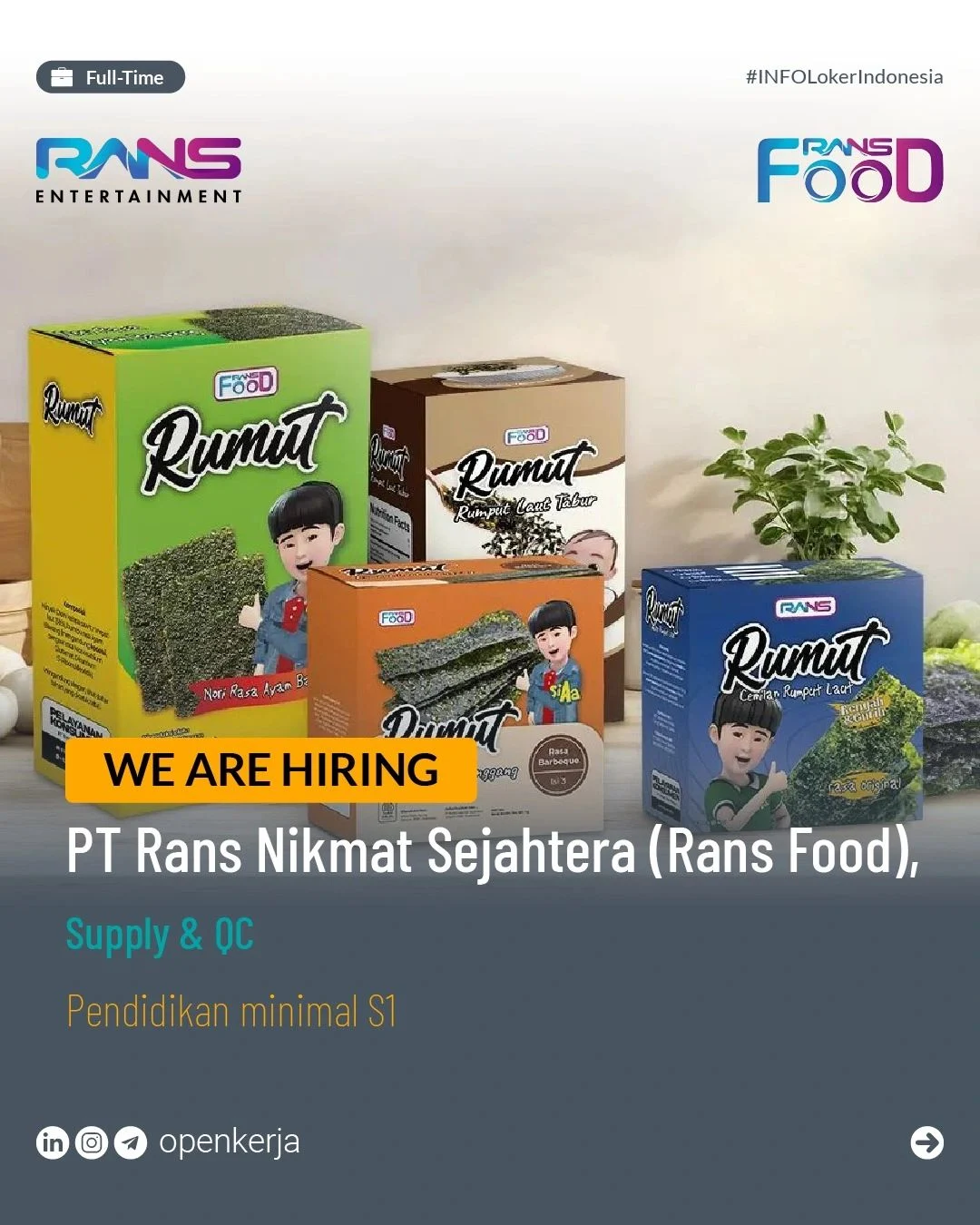 Lowongan Kerja on LinkedIn: Lowongan Kerja PT Rans Nikmat Sejahtera