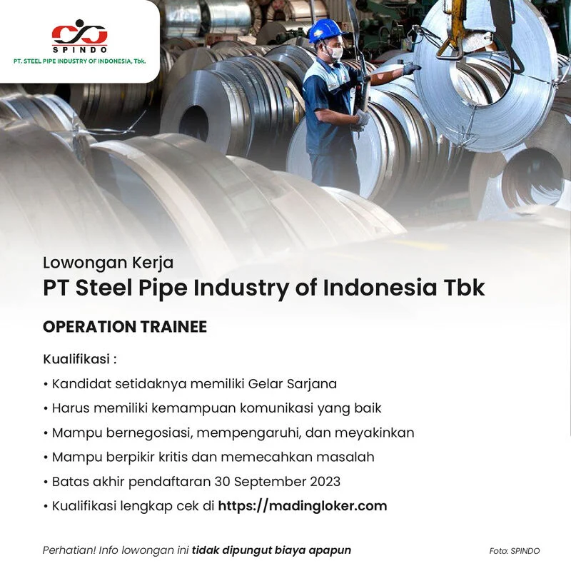 Gaji Karyawan PT Steel Pipe Industry of Indonesia Tbk Semua Posisi Terbaru – Panduan Lengkap 2024 1 PT Steel Pipe Industry of Indonesia Tbk - Madingloker | Madingloker