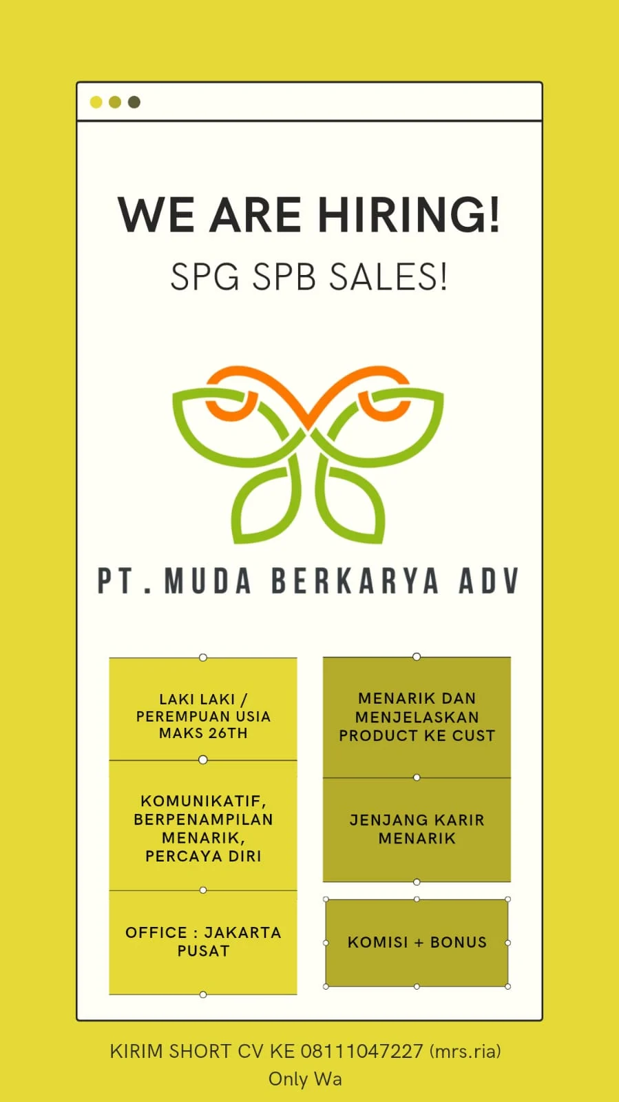 Rincian gaji pt. muda berkarya adv untuk Berbagai Posisi