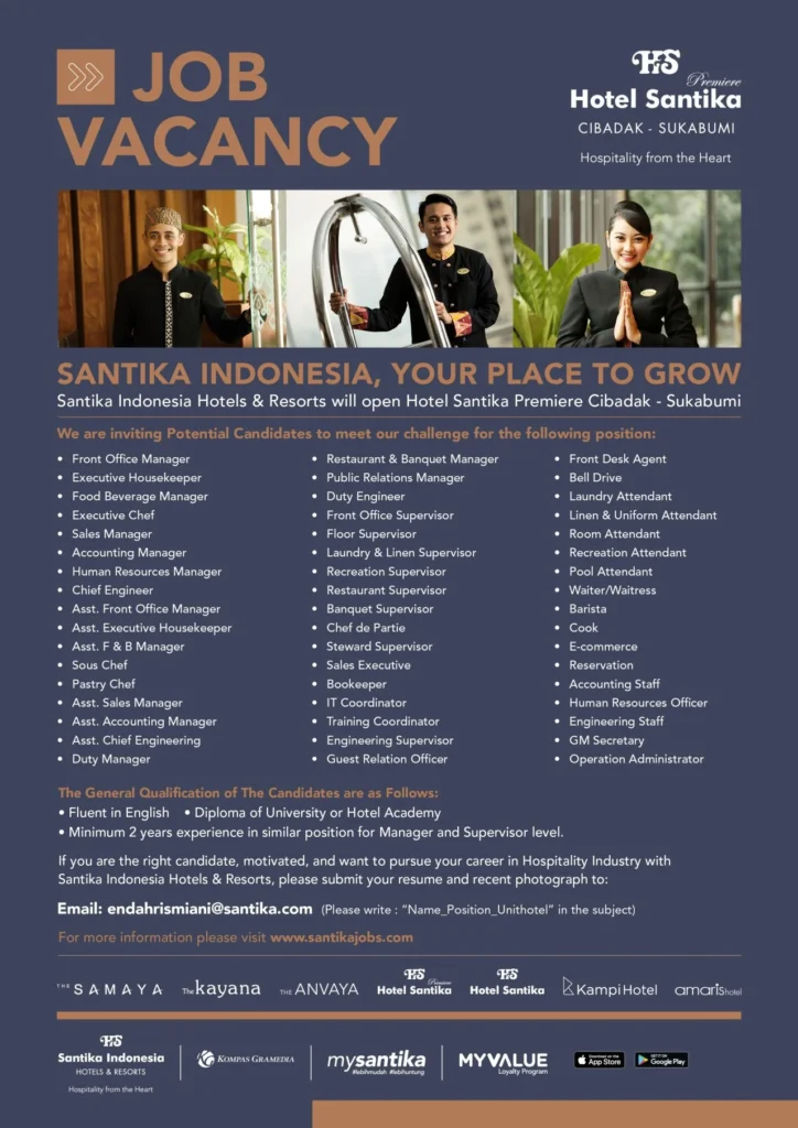 Santika Hotels and Resorts - Karir dan Info