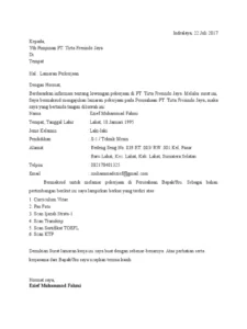 Karir Simpel 6 Surat Lamaran PT. Tirta Fresindo Jaya | PDF | Karier & Perkembangan | Hukum