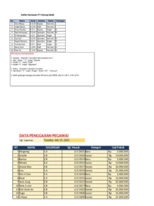 Gaji Karyawan di D' Berdasarkan Posisi