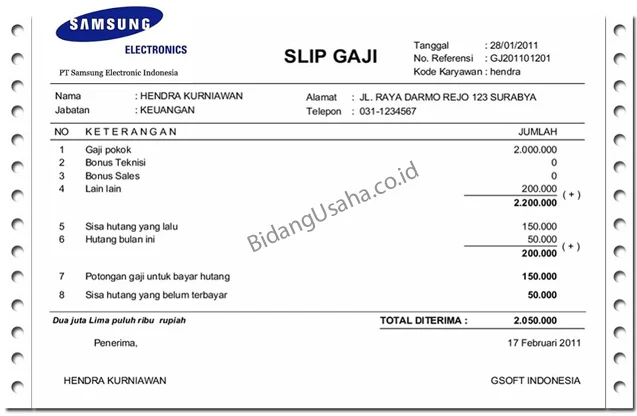 Gaji PT Samsung Berdasarkan Posisi Pekerjaan