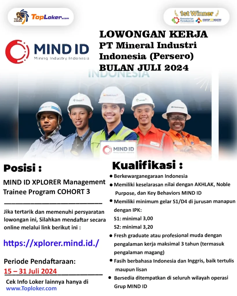 Kesempatan Karir di PT Mineral Industri Indonesia