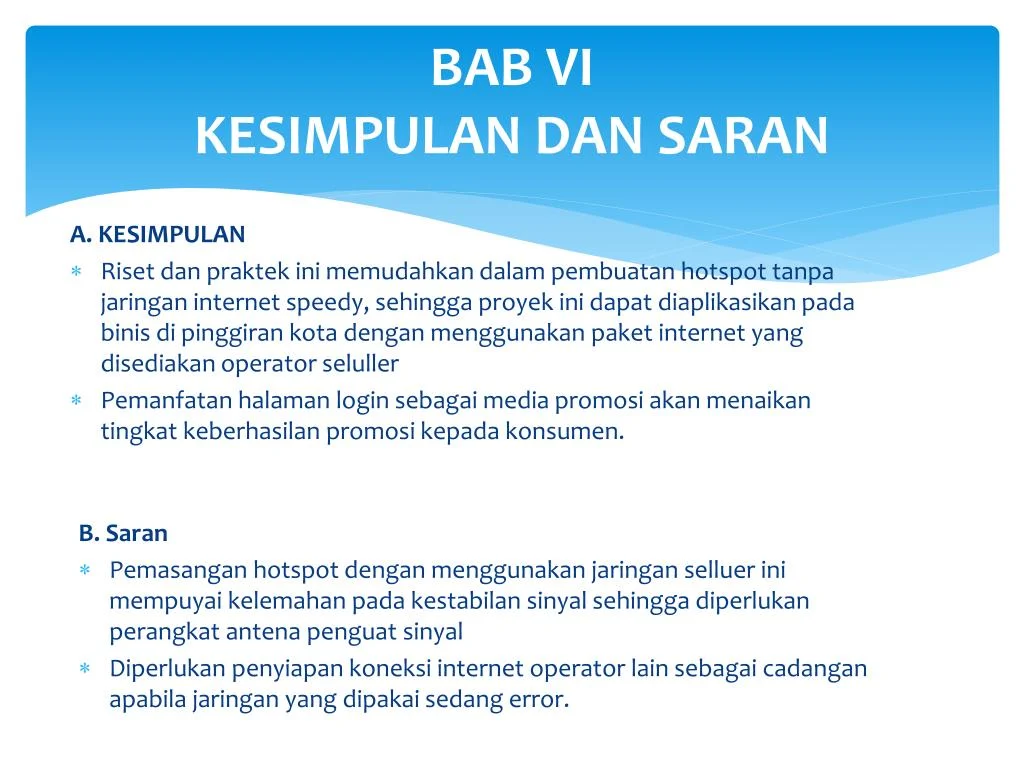 Kesimpulan dan Saran