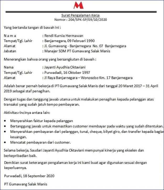 Pengalaman Kerja di PT HSI